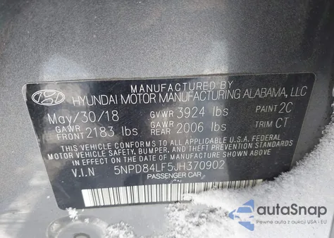 2018 Hyundai Elantra Value Edition from USA, damaged, VIN 5NPD84LF5JH370902